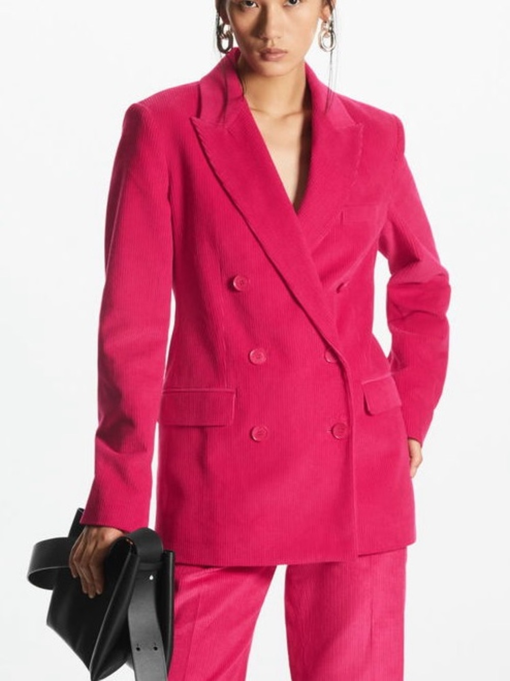 COS Slim-Fit Double-Breasted Corduroy Blazer Size 6